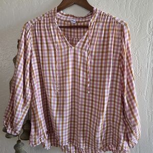 Old Navy Pink and Orange Checkered Top